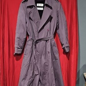 London Fog Purple Trench Coat - Classic Belted Style